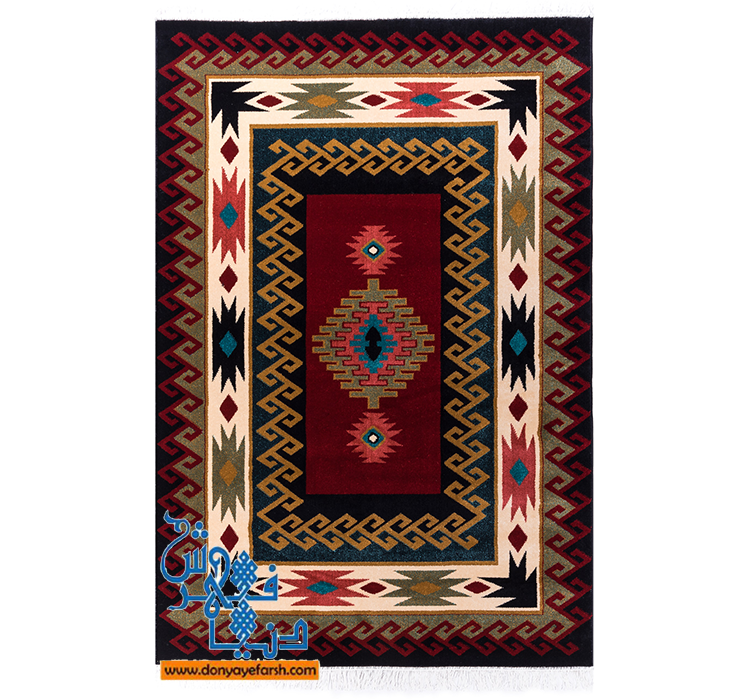 فرش ماشینی گبه پلی استر کد 25 - فرش کاشان